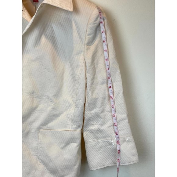 Anne Klein Women's Coat Jacket Blazer 100% Cotton Formal Collared Cream Size 4P - Picture 4 of 7